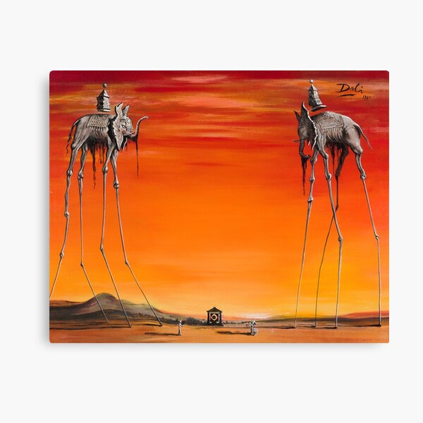 The Tall Elephants on Evening View Canvas Print
