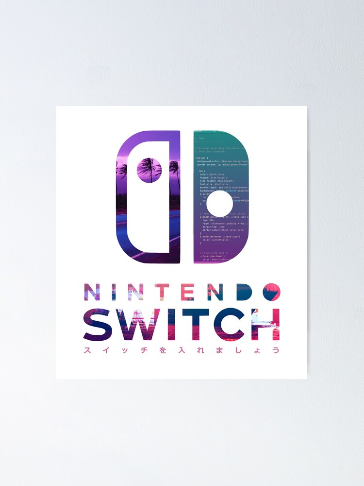 Nintendo Switch Vaporware Aesthetic Logo Poster By Xferson