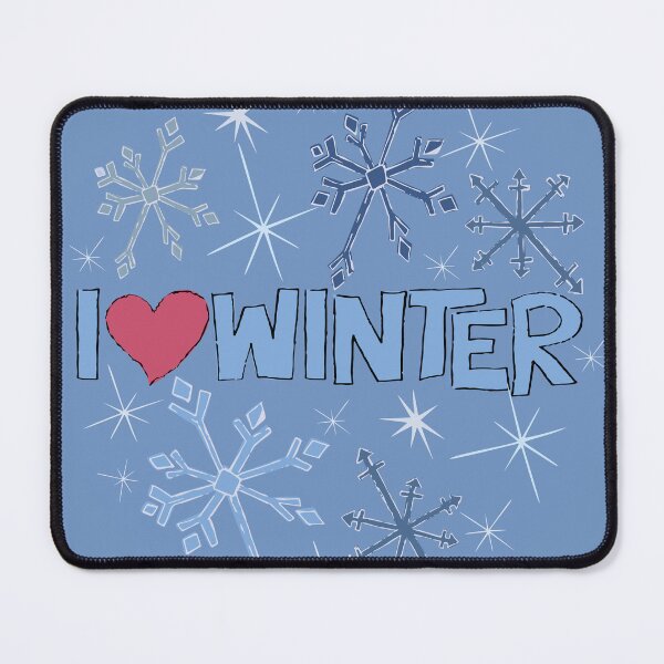 Item preview, I Heart Winter Illustrated Text with snowflakes designed and sold by AngelDawnDesign.