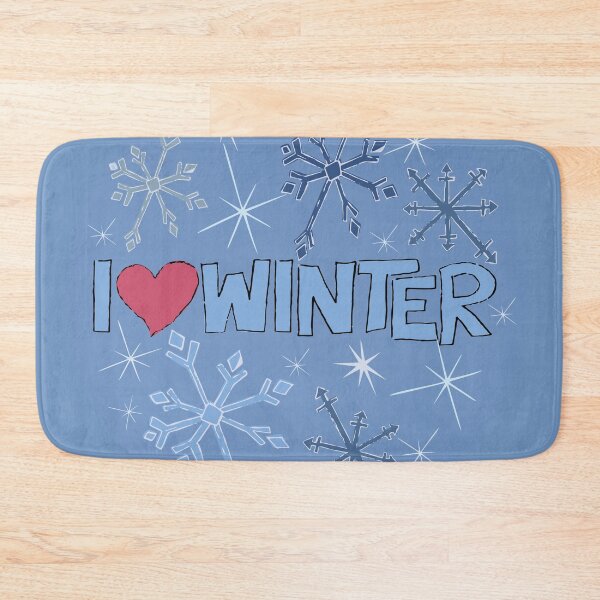 Item preview, I Heart Winter Illustrated Text with snowflakes designed and sold by AngelDawnDesign.