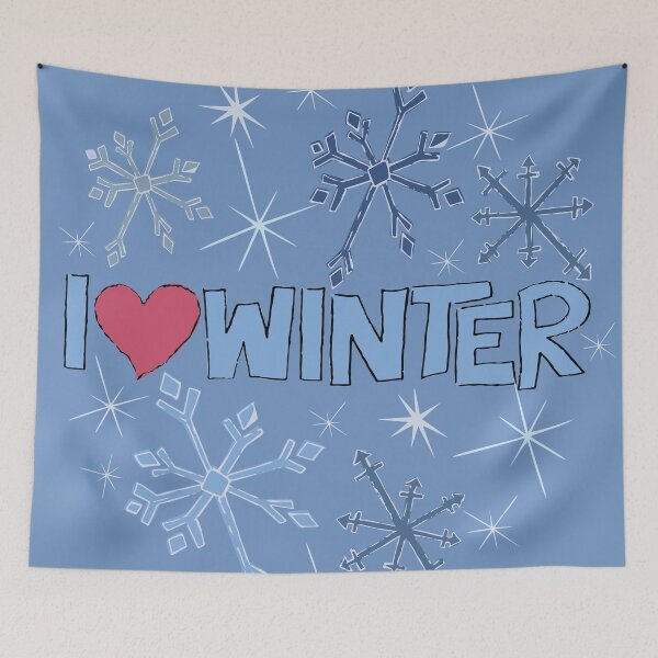 Item preview, I Heart Winter Illustrated Text with snowflakes designed and sold by AngelDawnDesign.