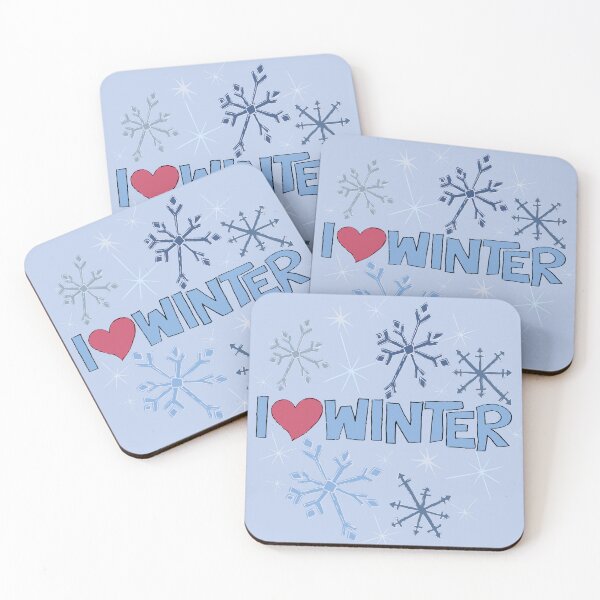 Item preview, I Heart Winter Illustrated Text with snowflakes designed and sold by AngelDawnDesign.