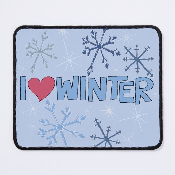 Item preview, I Heart Winter Illustrated Text with snowflakes designed and sold by AngelDawnDesign.