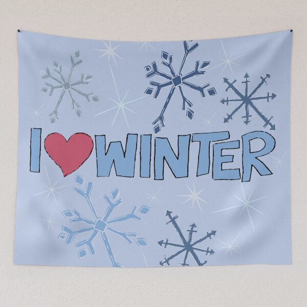 Item preview, I Heart Winter Illustrated Text with snowflakes designed and sold by AngelDawnDesign.