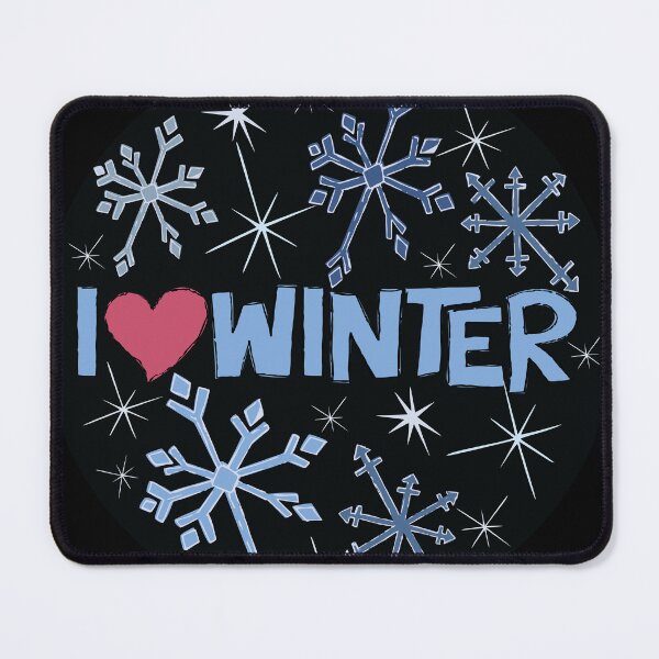 Item preview, I Heart Winter Illustrated Text with snowflakes designed and sold by AngelDawnDesign.