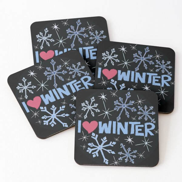 Item preview, I Heart Winter Illustrated Text with snowflakes designed and sold by AngelDawnDesign.