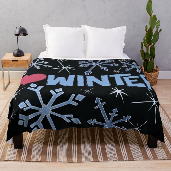 Item preview, I Heart Winter Illustrated Text with snowflakes designed and sold by AngelDawnDesign.