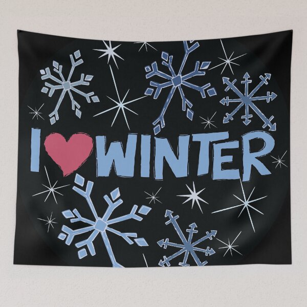 Item preview, I Heart Winter Illustrated Text with snowflakes designed and sold by AngelDawnDesign.