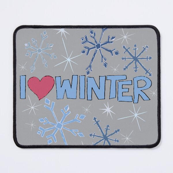 Item preview, I Heart Winter Illustrated Text with snowflakes designed and sold by AngelDawnDesign.