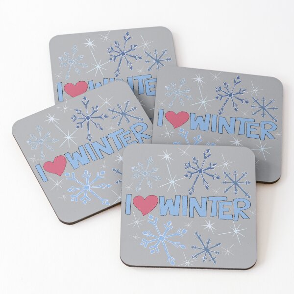 Item preview, I Heart Winter Illustrated Text with snowflakes designed and sold by AngelDawnDesign.