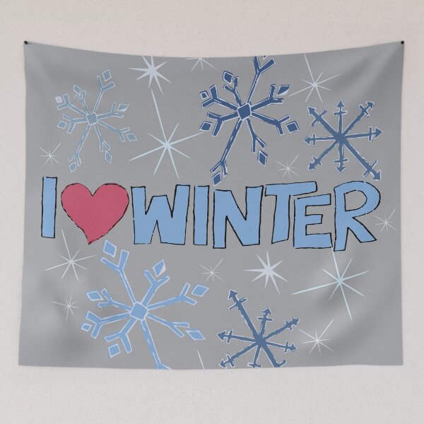 Item preview, I Heart Winter Illustrated Text with snowflakes designed and sold by AngelDawnDesign.