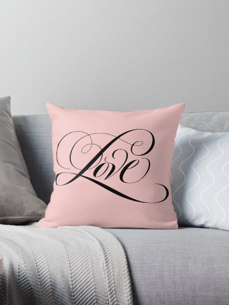 Item preview, Romantic Black LOVE Calligraphy Script Lettering Blush Pastel Pink designed and sold by 26-Characters.