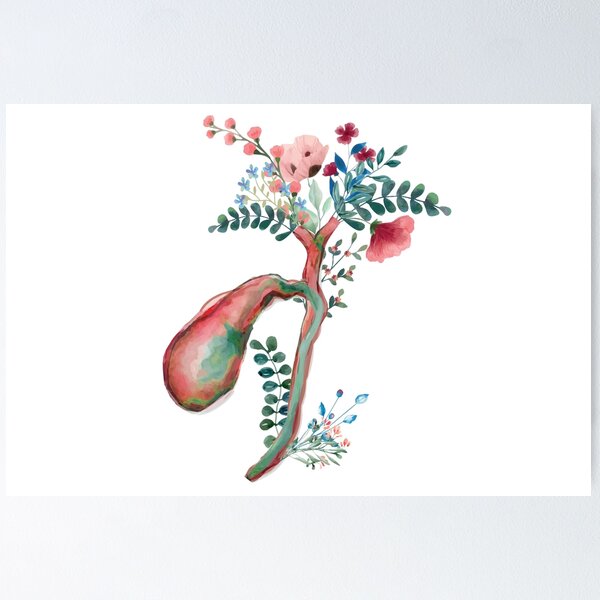 Item preview, Floral Anatomical Human Gallbladder Decor Design designed and sold by redbubbleart18.