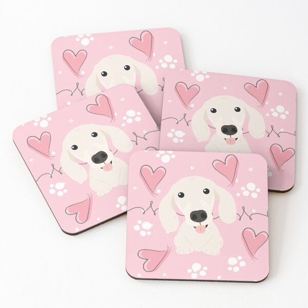 Item preview, LOVE White Cream Dachshund Sausage Dog designed and sold by Lulupainting.