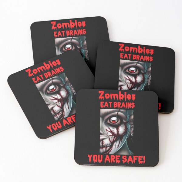 Item preview,  Zombies eat Brains, You are Safe - Zombie Face designed and sold by Georgy09.