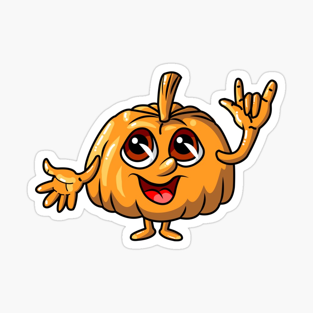 Pumpkin Halloween Sign Language I Love You Greeting Card By Shopasl Redbubble