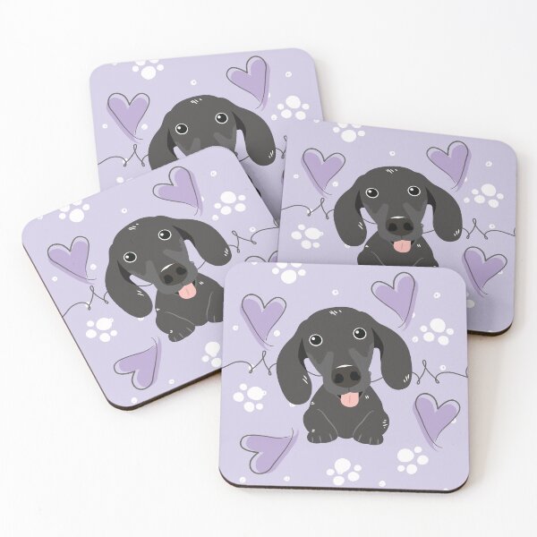 Item preview, LOVE Black Dachshund Sausage Dog designed and sold by Lulupainting.