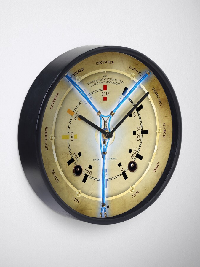 Alternate view of Steampunk Time Travelling Flux Capacitor Wall Clock Clock