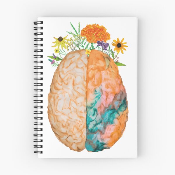 Item preview, Blooming Prairie Flowers Anatomical Watercolor Brain designed and sold by redbubbleart18.
