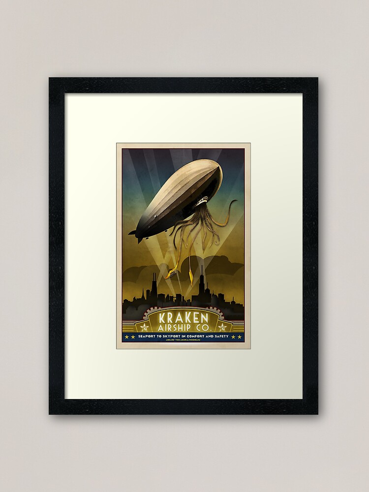 Steampunk Airship: Admiral Framed Art for Sale forge22 Redbubble