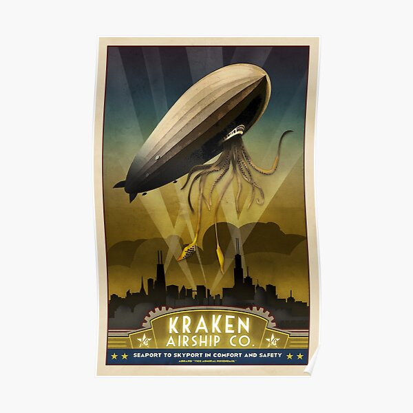 Steampunk Airship: Admiral Rosendahl Poster