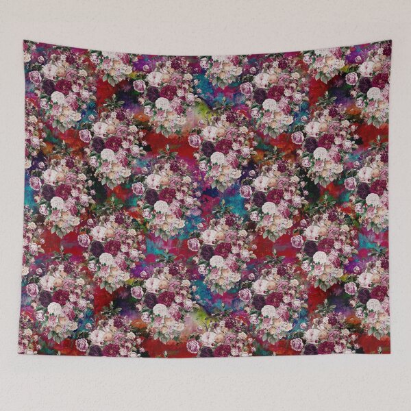 Item preview, Flowers in a diamond floral pattern, decorative pattern, modern design, flowers repeat pattern, turquoise red floral   designed and sold by ZeinabTaha.