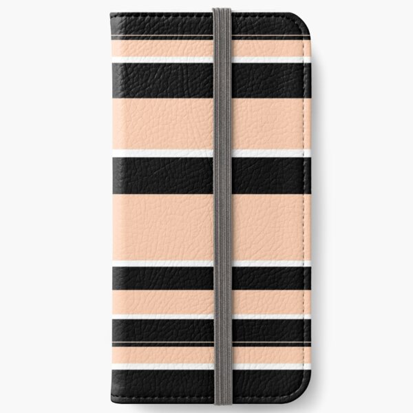Salmon White Black stripe iPhone Wallet