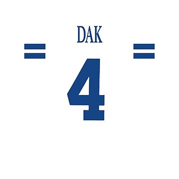 Dak Prescott Jersey Blue Sticker for Sale by Tate Breeland