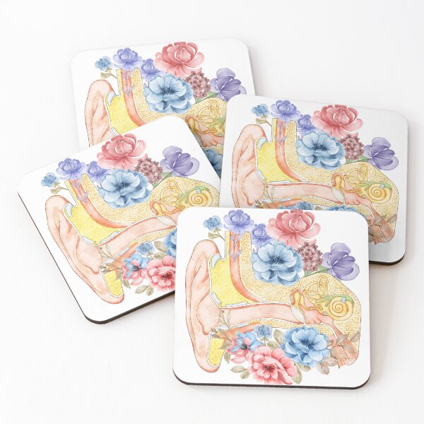 Item preview, Watercolor Anatomical Blooming Human Ear Canal designed and sold by redbubbleart18.