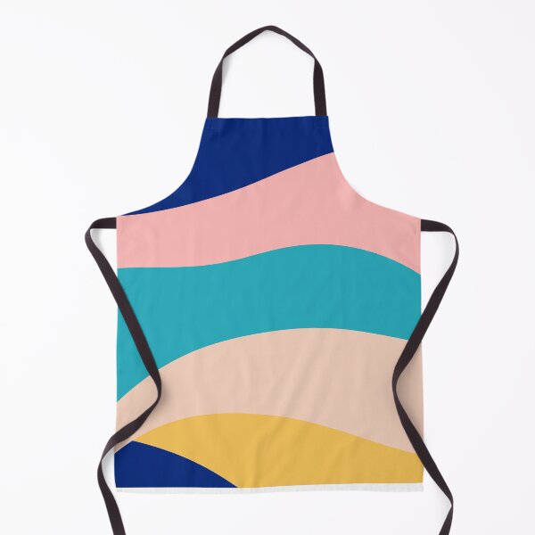Item preview, Abstract colorful waves | navy blue pink turquoise yellow designed and sold by DesignsByMadiha.