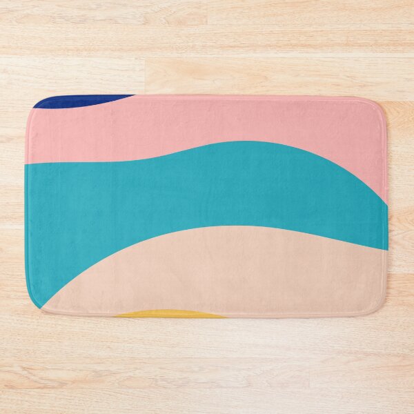 Item preview, Abstract colorful waves | navy blue pink turquoise yellow designed and sold by DesignsByMadiha.