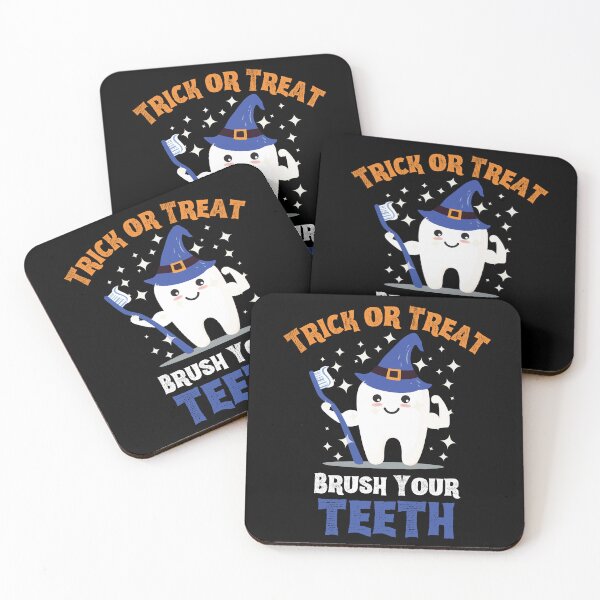 Item preview, Trick or Treat Brush Your Teeth - Tooth Wearing Witch Hat Holding Toothbrush designed and sold by LoveSeasonz.