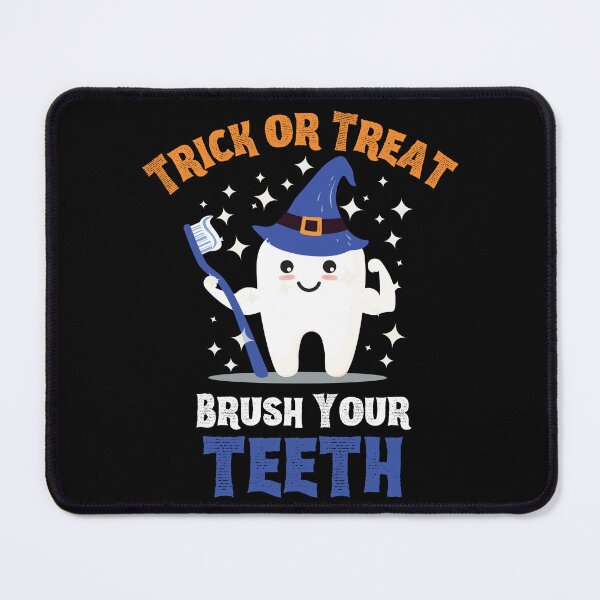 Item preview, Trick or Treat Brush Your Teeth - Tooth Wearing Witch Hat Holding Toothbrush designed and sold by LoveSeasonz.