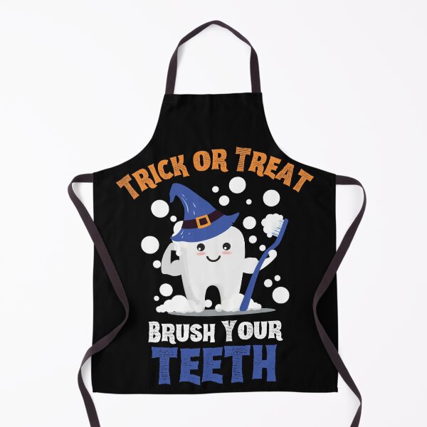 Item preview, Trick or Treat Brush Your Teeth - Tooth Wearing Witch Hat Holding Toothbrush designed and sold by LoveSeasonz.