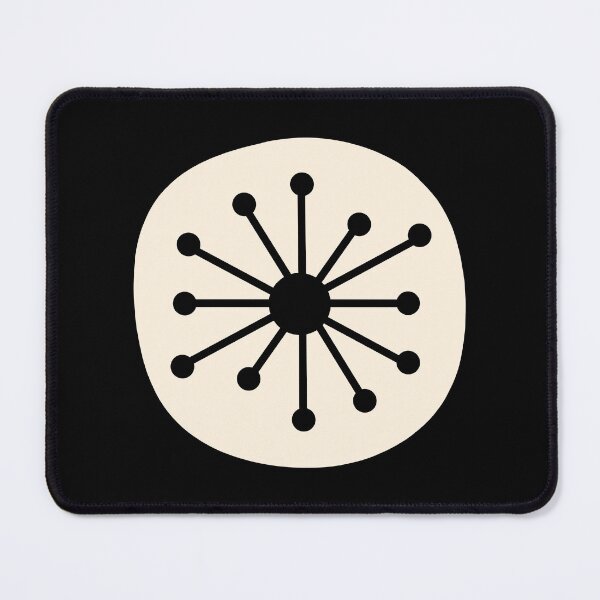 Item preview, Atomic Dot Single Retro Minimalist Mid Century Modern Black and Almond Cream. designed and sold by kierkegaard.