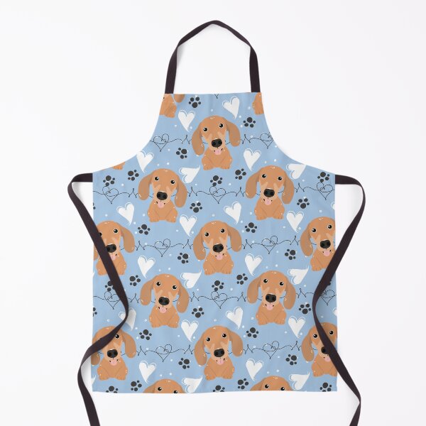 Item preview, LOVE Red Dachshund Sausage Dog - Baby Blue designed and sold by Lulupainting.