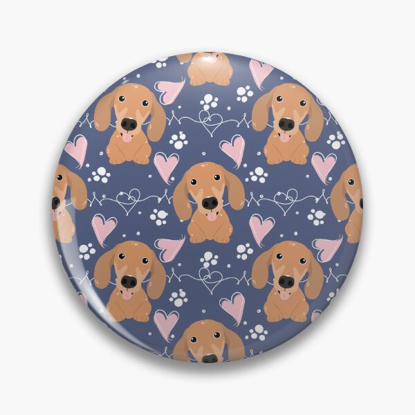 Item preview, LOVE Red Dachshund Sausage Dog - Navy  designed and sold by Lulupainting.