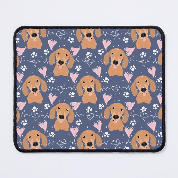 Item preview, LOVE Red Dachshund Sausage Dog - Navy  designed and sold by Lulupainting.