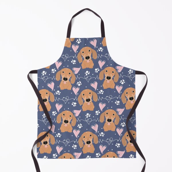 Item preview, LOVE Red Dachshund Sausage Dog - Navy designed and sold by Lulupainting.