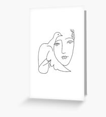 Tarjeta de felicitación Bosquejo de la cara de la paloma de Picasso