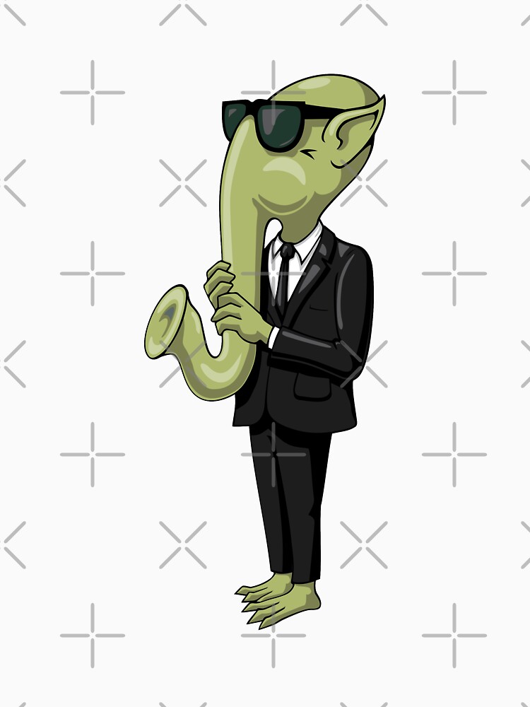 Thumbnail 7 of 7, Classic T-Shirt, ALIEN SAX PLAYER designed and sold by Catinorbit.
