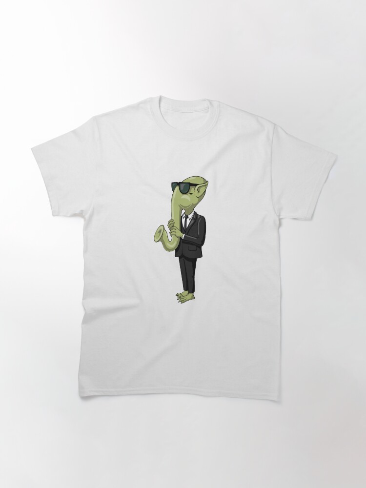 Thumbnail 2 of 7, Classic T-Shirt, ALIEN SAX PLAYER designed and sold by Catinorbit.