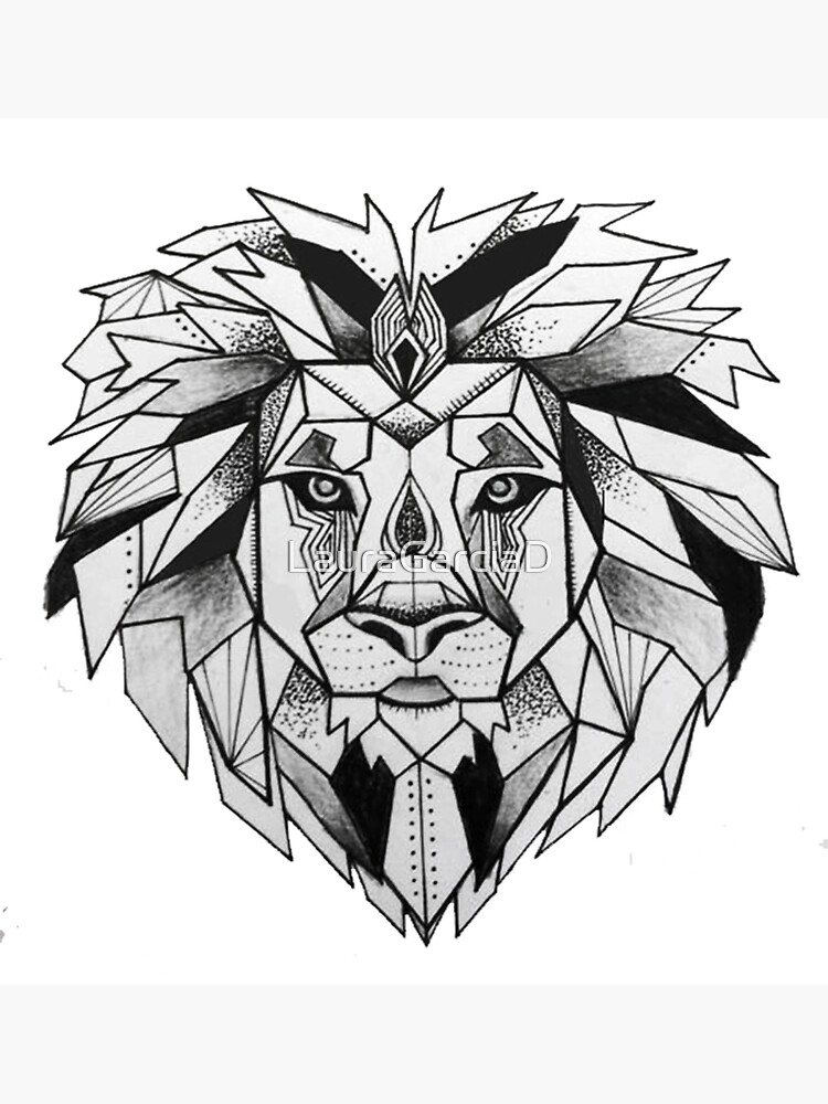 lion drawing geometric