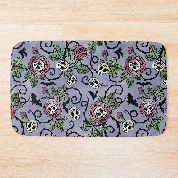 Item preview, Sugar skulls and roses, gothic floral watercolor pattern in pastel tones designed and sold by RedFinchDesigns.