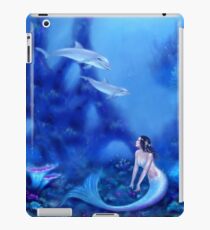 Ultramarin Meerjungfrau & Delfine iPad-Hülle & Skin