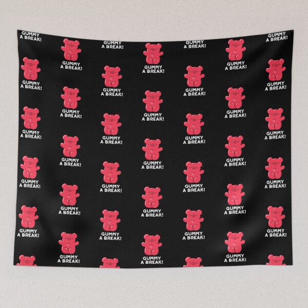 Item preview, Gummy A Break Funny Candy Puns (Dark BG) designed and sold by punnybone.