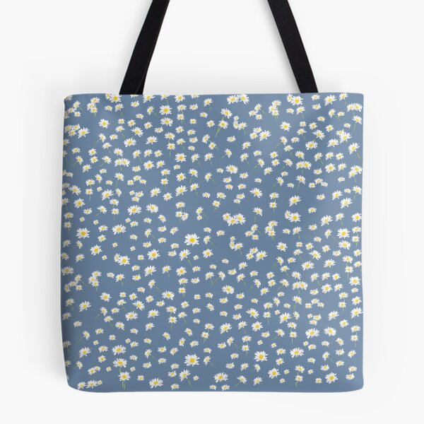 Item preview, Summer daisies on blue grey  designed and sold by Bobfreckle.