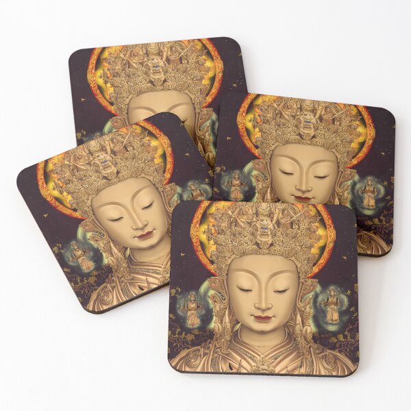 Item preview, Thangka Painting Buddha Guan Yin Goddess Portrait (Buddhism Tibetan Style, Color Square Tiles) designed and sold by Digital-Davinci.