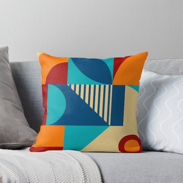 Item preview, Blue Orange Yellow Orange and Red Mid Century modern pattern | Bauhaus patterns on designed and sold by Dezinix.