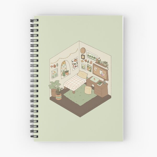 Item preview, cozy cottagecore isometric room designed and sold by megamilky.